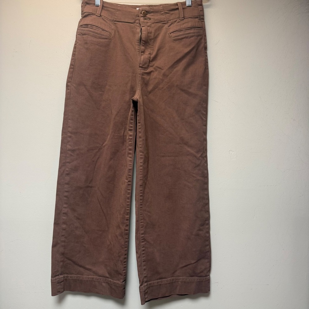 DU/ER Wide Leg Trousers Women 32x28 Brown Excellent Performance Pants WPMR1015